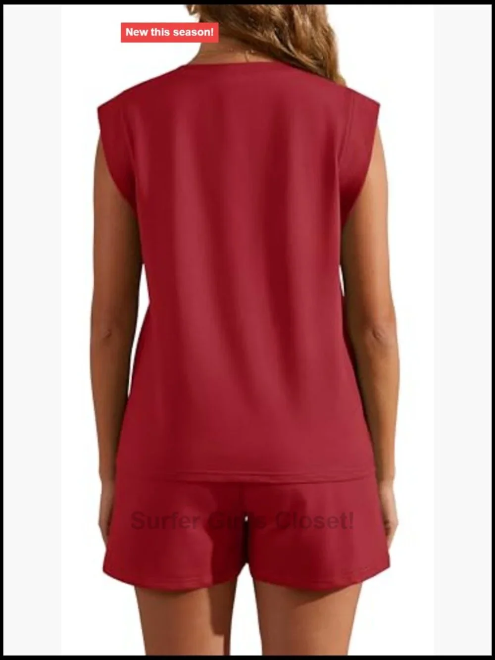 Two Piece Lounge Short Set with Cap Sleeve Top and Pockets